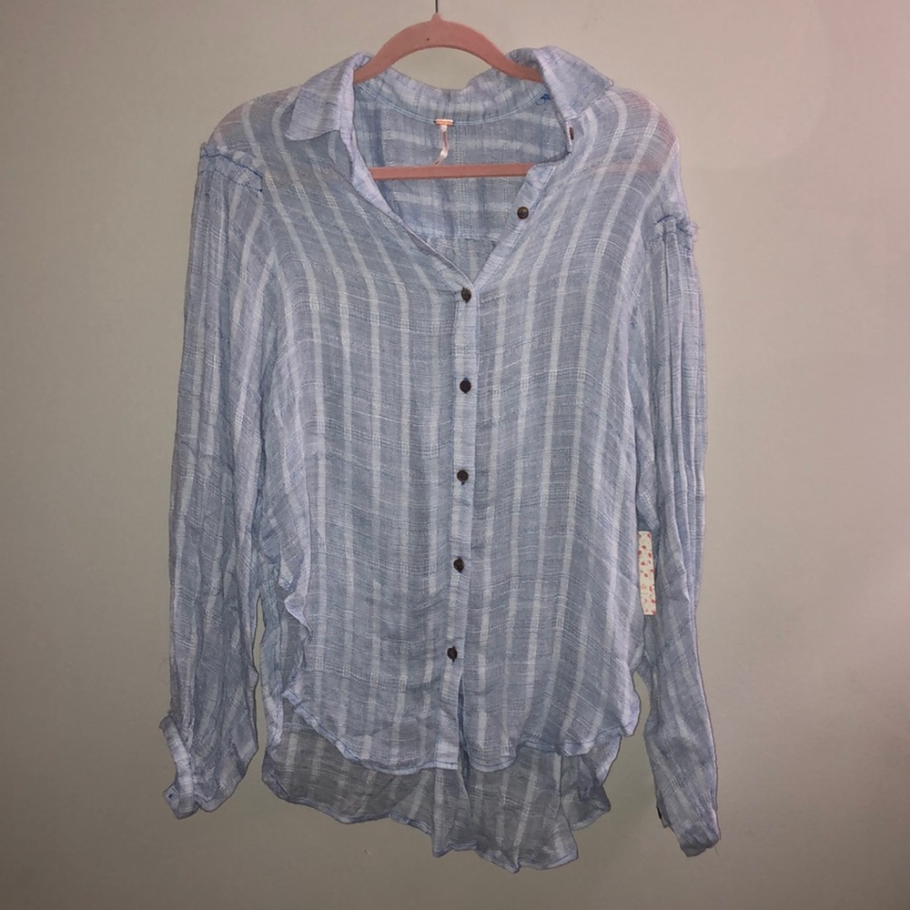 Long Sleeve Blue Button Up